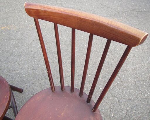 秋田木工◆ アキモク WINDSOR Chair ナラ材 ペア◆ ウィンザーチェア 木製椅子 アンティーク 天然杢 AKITAMOKKO 北欧 ハンナチェア