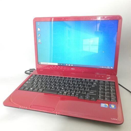人気色 赤 Windows10 中古良品 15型ワイド NEC LS550/A PC-LS550AS6R ノートパソコン Core i5 4GB DVDRW 無線 WiFi Office有