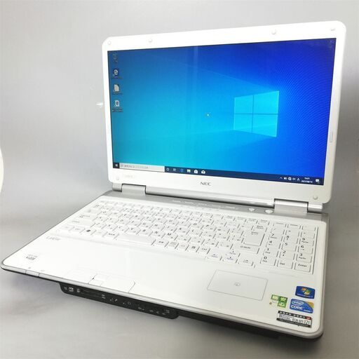 ホワイト色 Windows10 搭載 中古美品 15.6型 NEC PC-LL750BS1YW ノートパソコン Core i5 4GB 750GB Blu-ray 無線LAN Office