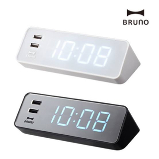 BRUNO LED クロック with USB ホワイト