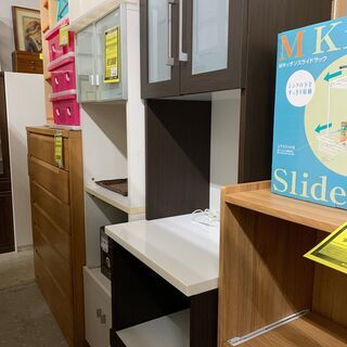 ◎キッチンボード　こげ茶×白　使用感有り◎