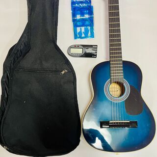 美品 Makway ミニギター FG10BLS ブルー 全長76cm ソフトケース&おまけ付き
