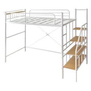 🌈ロフトベッド【トレップ／ホワイト色】ロフトベッド パイプベッド