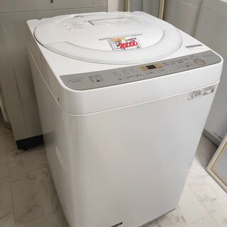□中古品 SHARP シャープ 6.0kg 洗濯機 ES-GE6C-W 2019年製◎ - 生活家電