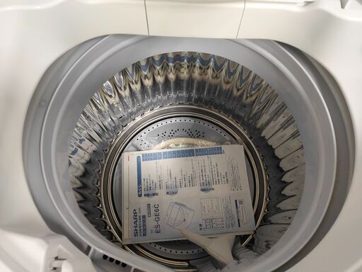 □中古品 SHARP シャープ 6.0kg 洗濯機 ES-GE6C-W 2019年製◎ □中古品 SHARP シャープ 6.0kg 洗濯機 ES-GE6C-W 2019年製◎