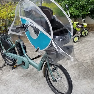 最終値下げ！（中古）ブリヂストン　電アシスト自転車　ビッケポーラe 　チャイルドシート レインカバー、カゴ付き！