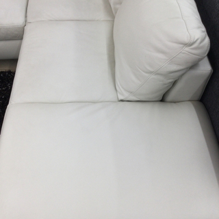 8/17【✨総革張り✨定価748,000円 NATUZZI EDITIONS 本革 カウチソファー 3人掛けソファ コーナーソファー L字ソファ ホワイト アイボリー 白】