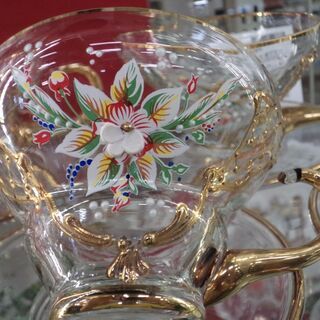 ベネチアンガラス ティーカップ5客【愛品倶楽部柏店】