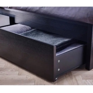 イケア クイーン 引き出し付き ブラック ベッドフレーム