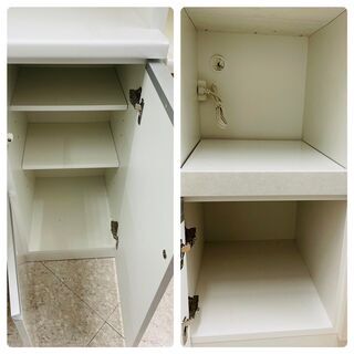 ⭐松田家具 2面レンジボード ✨定価￥109,780✨ 人気のホワイト ソフトクローザー⭐