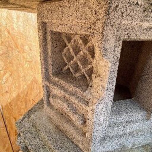 石灯篭 高さ90㎝ 5段 庭石 観賞石 日本庭園 オブジェ 時代物 ①/SL1