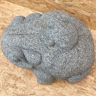 石灯篭 カエル 蛙 全長68㎝ 重さ約200kg位 庭石 観賞石 日本庭園 オブジェ 時代物 　②/SL1
