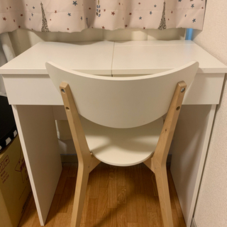 【★美品★】IKEA ドレッシングテーブル＋チェア　机　椅子　化...