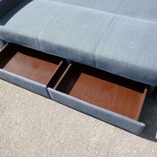 NITORI/ニトリ 布張りソファベッド タキノウ3 GY 収納付き グレー 中古