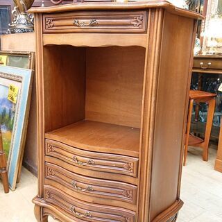 アンティーク 猫脚サイドチェスト サイドテーブル 花台□幅56×奥行32×高