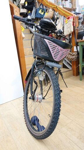 子供用 マウンテンバイク 24インチ ブラック 自転車 6段変速 オートライト付き☆配達可能 買取帝国 朝霞店