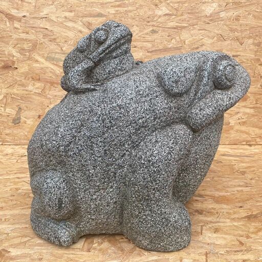 石灯篭 カエル 蛙 全長64㎝ 重さ約200kg位 庭石 観賞石 日本庭園 オブジェ 時代物 　①/SL1 石灯篭 カエル 蛙 全長64㎝ 重さ約200kg位 庭石 観賞石 日本庭園