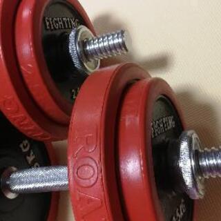 ファイティングロード ダンベル 50kg 赤ラバーリング