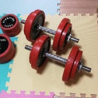 【ネット決済】ファイティングロード　ダンベル　50kg 赤ラバーリング