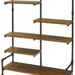 ラック オープンシェルフ 5段 幅120 ビンテージ ブラウン