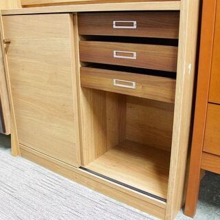 ライディングデスク 幅80㎝ おしゃれ シンプル 木目調 収納家具 家具 店頭引取歓迎 R3909)