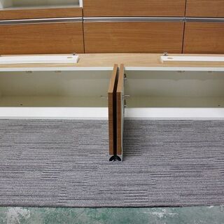 パモウナ IDC大塚 高級キッチンボード 幅160 全ブルモーション レンジボード Pamouna 食器棚 中古家具 店頭引取歓迎 R3910)