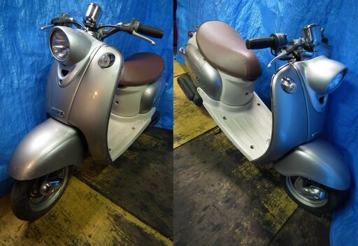 ビーノ(5AU)パワフルな2スト原付・走ります（銀)クリアーレンズ