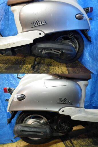 ビーノ(5AU)パワフルな2スト原付・走ります（銀)クリアーレンズ