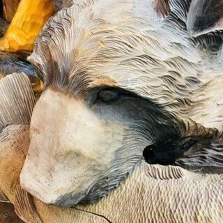 【✨珍品✨】🐻特大 木彫熊 置物 木彫 民芸品 伝統工芸 高さ70CM 横98CM 奥50CM🐻  ⭐⭐⭐⭐⭐⭐⭐⭐⭐⭐⭐⭐⭐⭐⭐