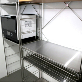 美品 無印 ステンレスユニットシェルフ 棚セット