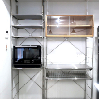 美品 無印 ステンレスユニットシェルフ 棚セット