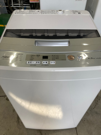AQUA 4.5kg 全自動洗濯機 AQW-S45H 2019年製