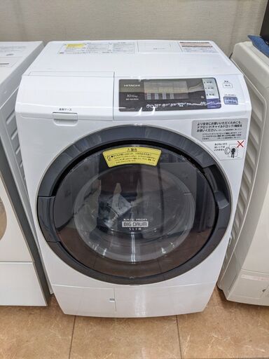 HITACHI ビッグドラム 10kg ドラム洗濯機 BD-SG100A 2017年 ドラム式洗濯乾燥機 6kg 乾燥付 ヒートリサイクル 風アイロン