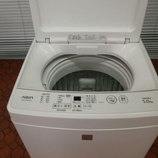 ID 977633　アクア5.0Kg　２０１９年製　AQW-GS5E6（KW)　キズ有