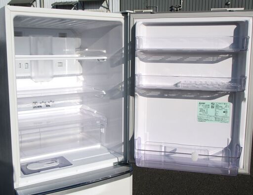 札幌市★ 三菱 / 自動製氷付き 3ドア冷凍冷蔵庫 340L ◆ MR-C34A スリムで置けちゃう 右開き ファミリーサイズ