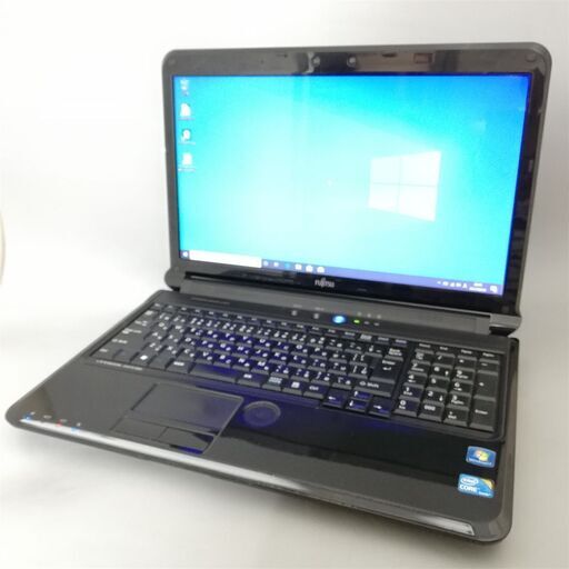 Windows10 中古良品 15型ワイド Fujitsu 富士通 AH570/5BM ノートパソコン Core i5 4GB 500GB Blu-ray 無線 WiFi カメラ Office