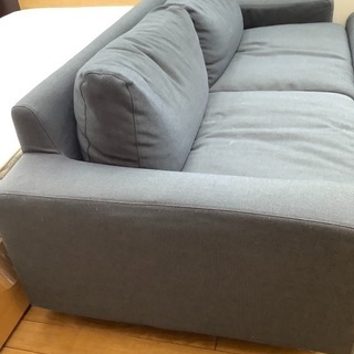 無印良品 2.5人掛けソファー オットマン付き ダークグレー 幅190cm 高