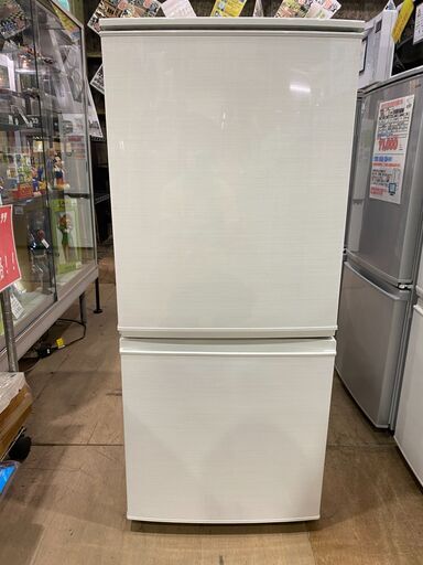 【愛品館市原店】SHARP 2017年製 137L 2ドア冷蔵庫 SJ-D14C-W 【管理IR013455-104】