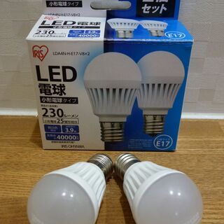 💡アイリスオーヤマ LED電球 E17 230lm 昼白色 ×2...