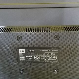 【愛品館市原店】TCL　 2020年製 　43P8B　43型液晶テレビ 　androidtv【管理IT007045-104】 愛品館市原店】TCL 2020年製 43P8B 43型液晶テレビ androidtv【管理