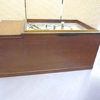 関東火鉢 幅76cm 長火鉢 囲炉裏 五徳、火箸付き 江戸前 木製 昭和