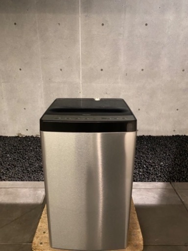 【近隣 送料込み 極美品 2021年1月購入品】ハイアール 全自動洗濯機 5.5kg JW-XP2C55F ステンレスブラック アーバンカフェシリーズ しわケア脱水 風乾燥