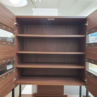 ニトリ　食器棚　2枚扉　ブラウン【トレファク上福岡】 ニトリ 食器棚 2枚扉 ブラウン【トレファク上福岡】