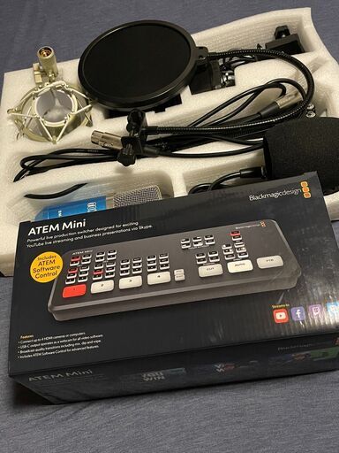 【美品】BlackmagicDesign ATEMmini＋コンデンサーマイク