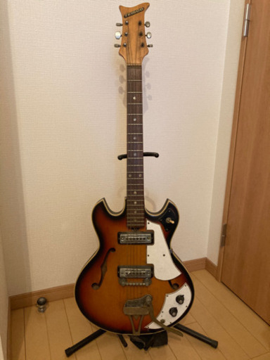 値下げ　teisco EP-2T セミホローエレキギター　ストラップ、ギタースタンド付き　シリアルno有