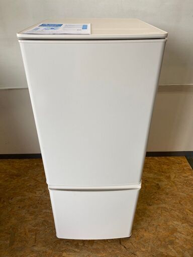 【MITSUBISHIELECTRIC】三菱電気 ノンフロン 冷凍 冷蔵庫 容量146L 冷凍室46L 冷蔵室100L 美品 MR-P15F-W 2021年製