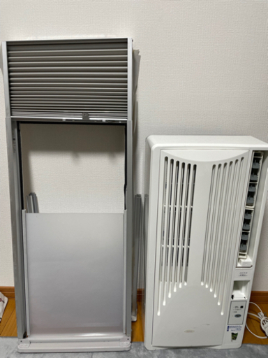 窓枠ルームエアコン　KOIZUMI 2015年製　KAW-1951  リモコン、フレーム付き