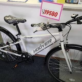 ♡3)自転車 クロスバイク 新古車 ホワイト 6段変速 前後  