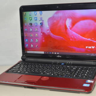 富士通 - 魅惑のいちごレッド❤️DVD再生/オフィス/無線❤️Win10❤️大容量500G 魅惑のいちごレッド❤️DVD再生/オフィス/無線❤️Win10❤️大