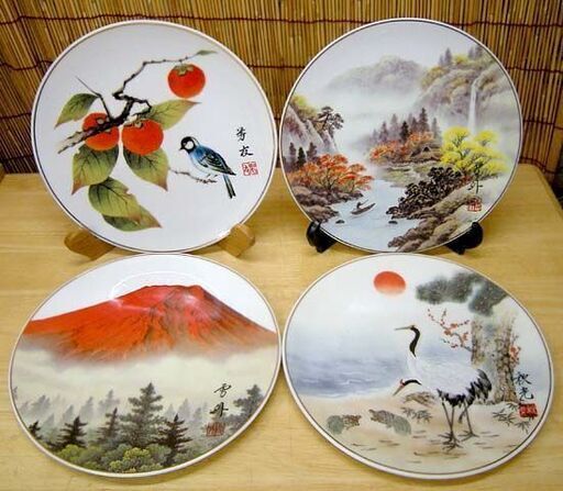 ラスター感あり 特大大皿 未使用品☆絵皿 四季歳時記 十二撰頒布会 12 